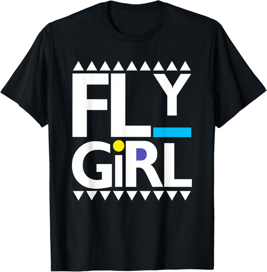 Fly Girl 80s 90s Old School Hip Hop T-Shirt - T-Shirt | Black