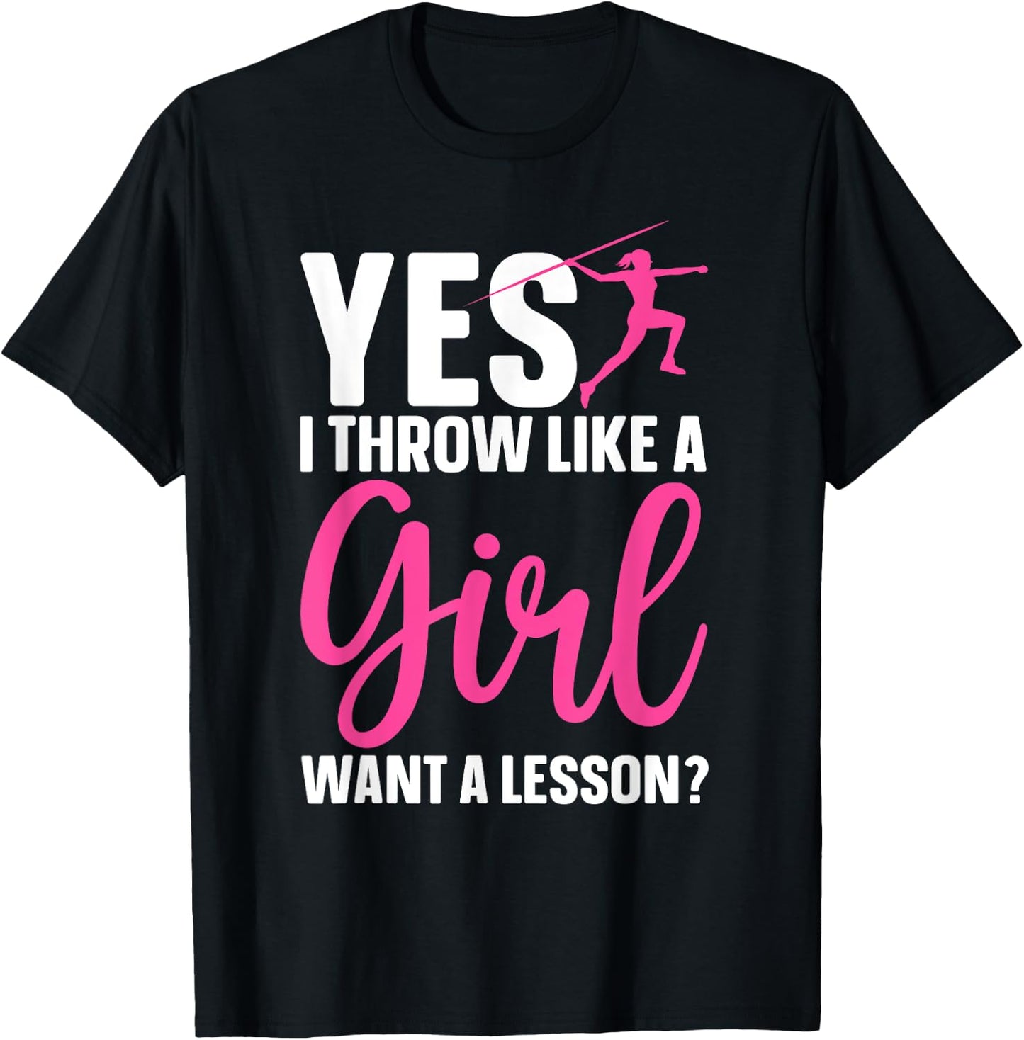 Funny Javelin Throwing Art For Girls Women Javelin Lover T-Shirt - T-Shirt | Black
