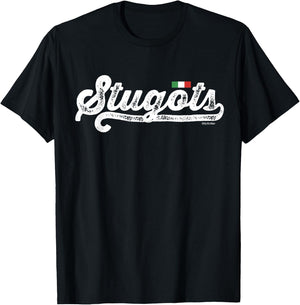 Stugots Funny Italian Saying Italy Flag White Vintage Script T-Shirt - T-Shirt | Black