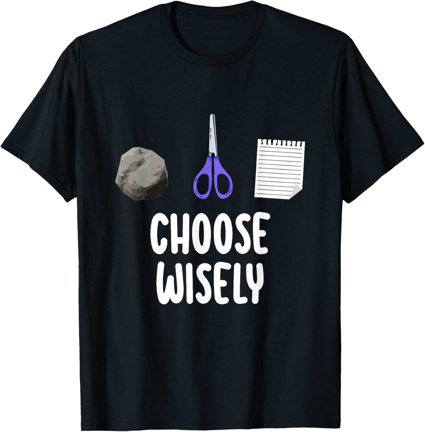 Rock Paper Scissors Hand Game Shirt Funny Choose Wisely Kids T-Shirt - T-Shirt | Black