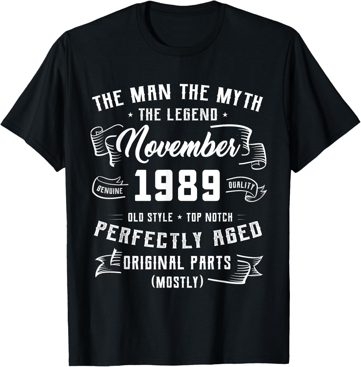 Man Myth Legend November 1989 35th Birthday Gift 35 Years Ol T-Shirt - T-Shirt | Black