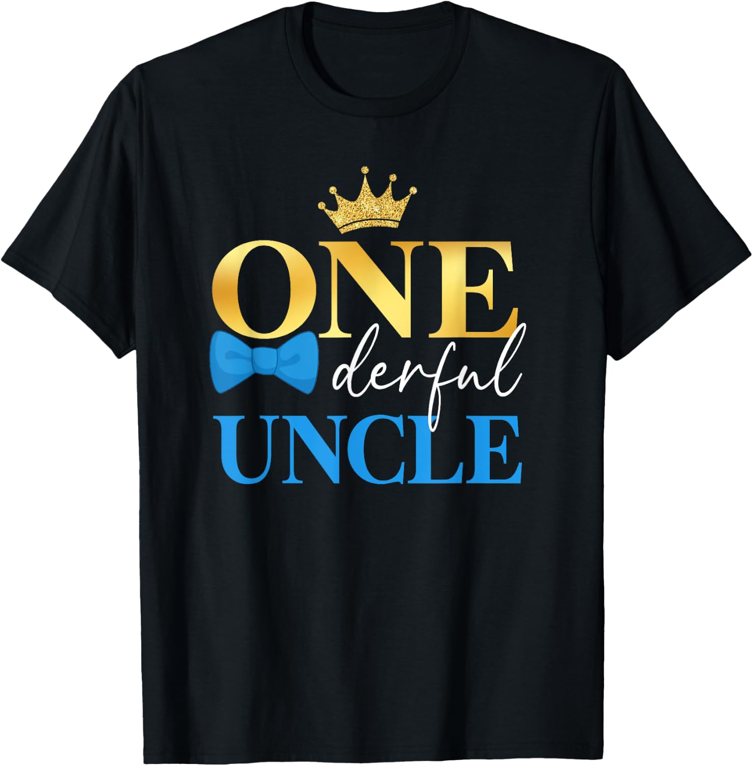 Uncle of Mr Onederful 1st Birthday First One-Derful Dad Papa T-Shirt - T-Shirt | Black