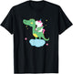 Cute Unicorn Riding Dragon - Boy Girls Kids Gift T-Shirt - T-Shirt | Black