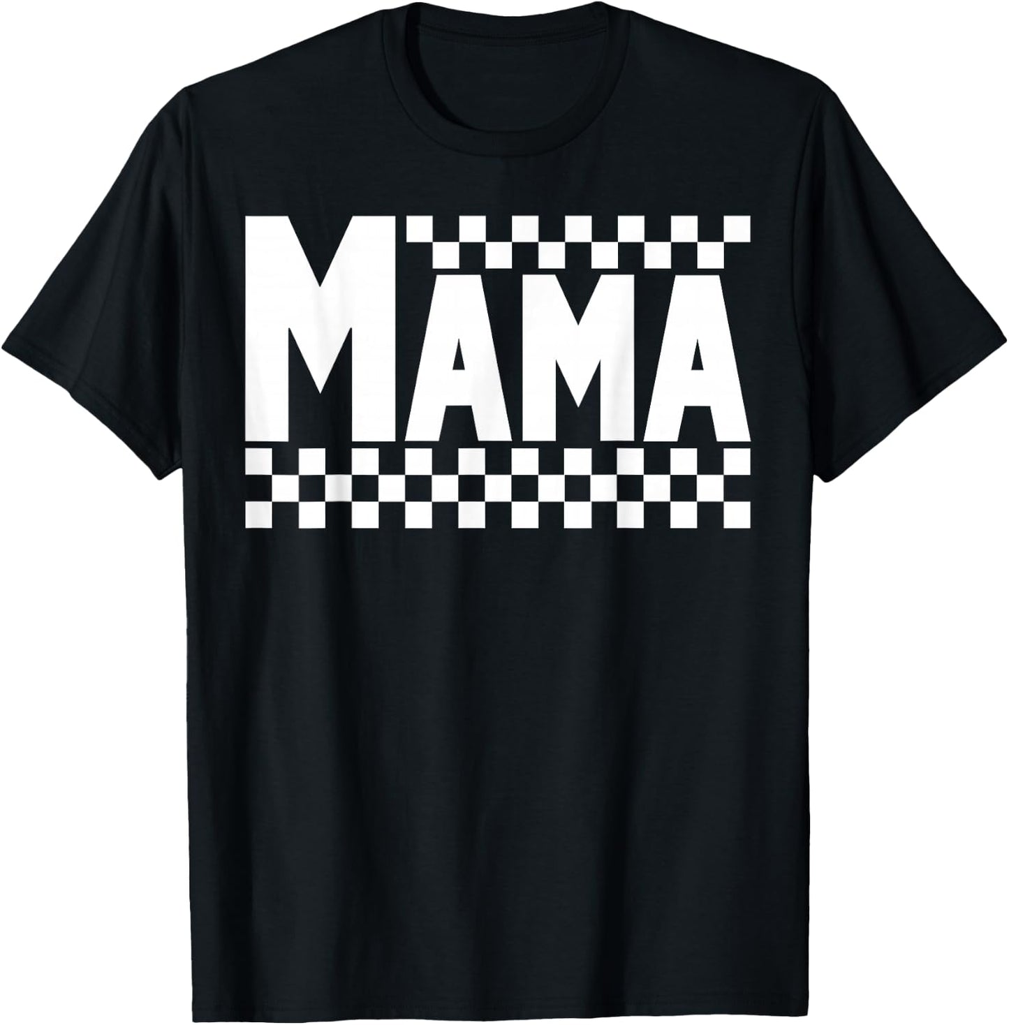Funny Retro Checkered Mama Vintage Mom Mother's Day T-Shirt - T-Shirt | Black