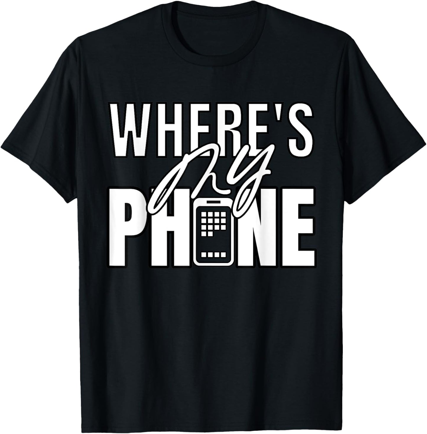 Where's My Phone funny smartphone pay phone retro T-Shirt - T-Shirt | Black