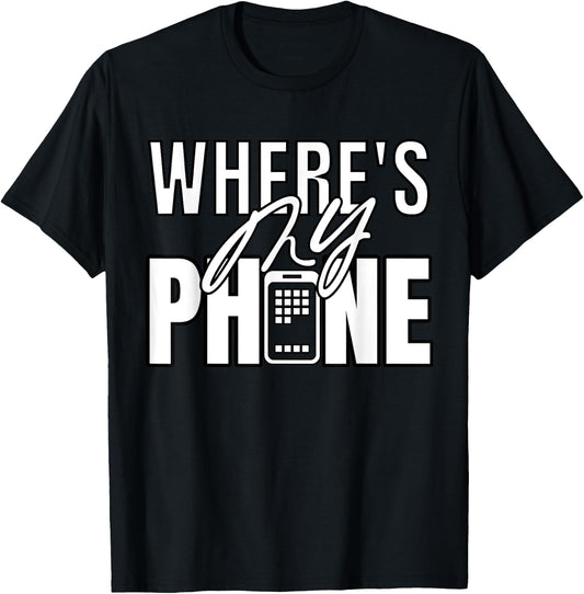 Where's My Phone funny smartphone pay phone retro T-Shirt - T-Shirt | Black