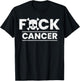 Fuck Cancer Skull Crossbones Skeleton Breast Cancer T-Shirt - T-Shirt | Black