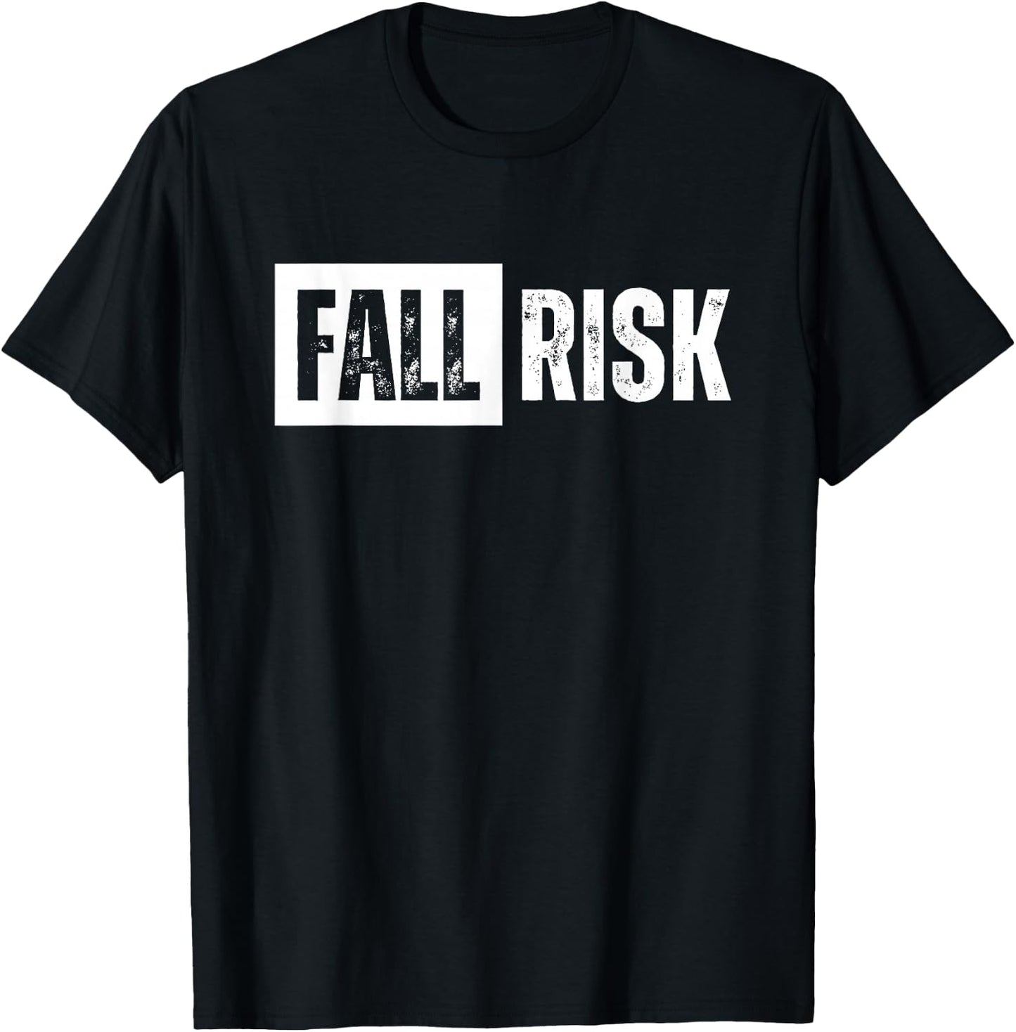 Fall Risk Funny Vintage Retro T-Shirt - T-Shirt | Black
