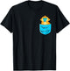 Cute Golden Snub Nosed Monkey In A Pocket T-Shirt - T-Shirt | Black