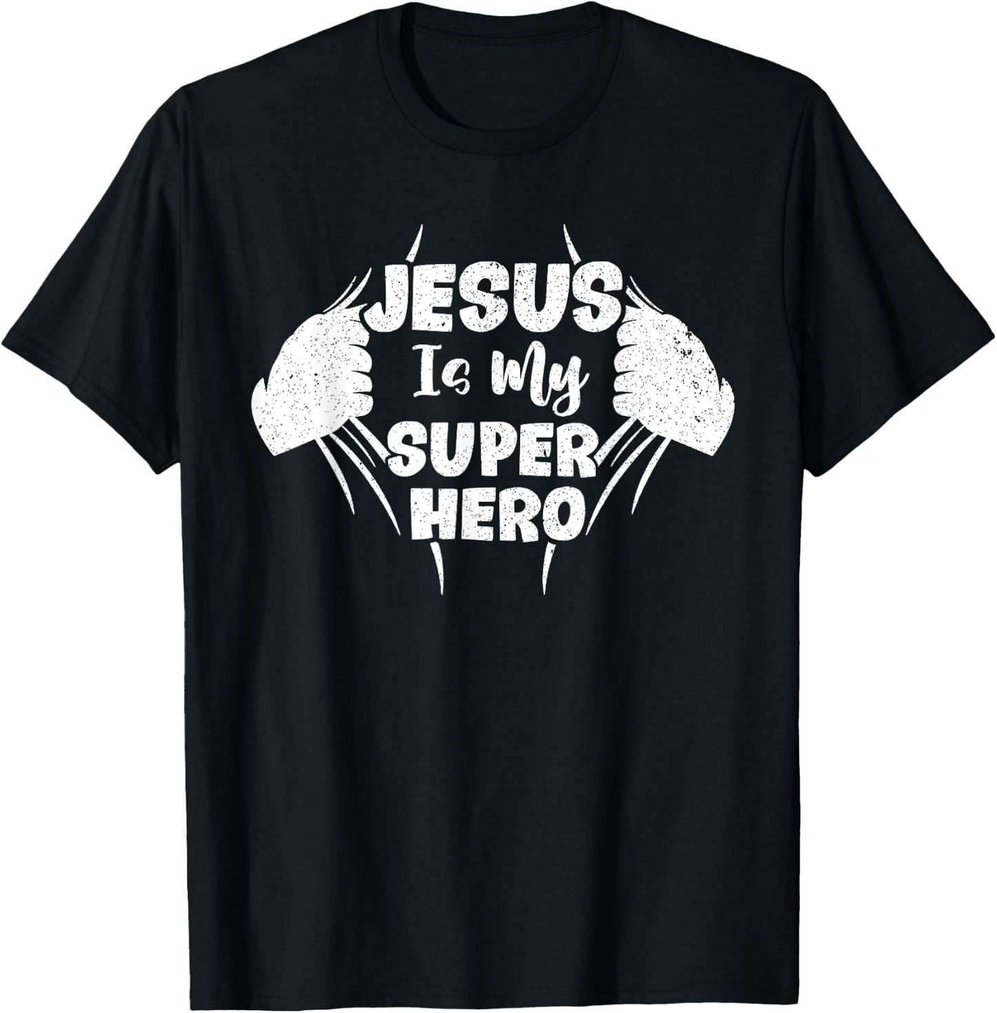 Jesus Is My Superhero Christian Religious T-Shirt - T-Shirt | Black