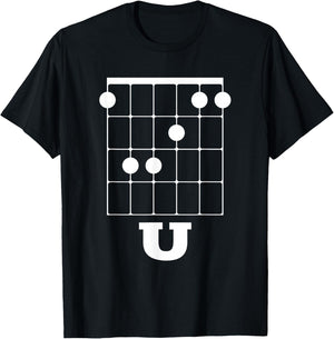Funny Guitar Shirt - F Chord U T-Shirt - T-Shirt | Black