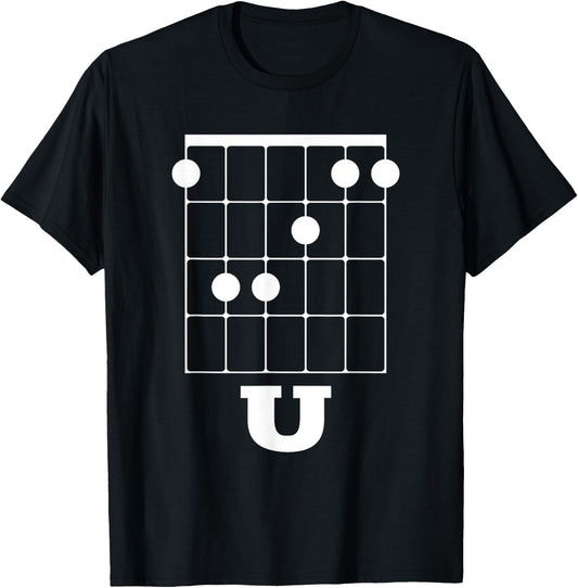 Funny Guitar Shirt - F Chord U T-Shirt - T-Shirt | Black
