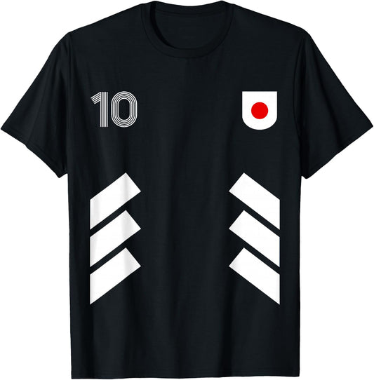 Retro10 Japan Football Japan Soccer Japan Flag T-Shirt - T-Shirt | Black