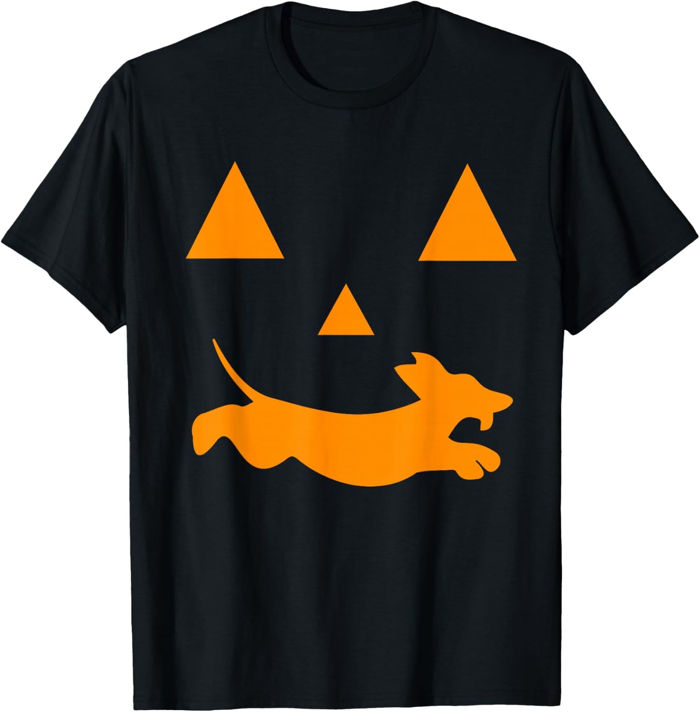 Halloween Pumpkin Dachshund Jack-o-lantern Costume T-Shirt - T-Shirt | Black