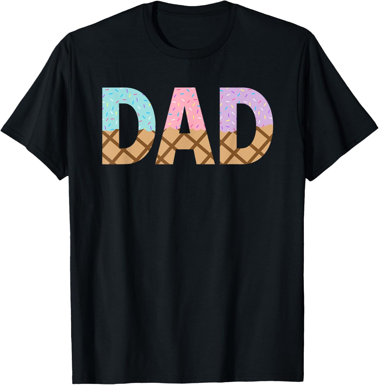 Dad Of 1st First Birthday Girl Ice Cream T-Shirt - T-Shirt | Black