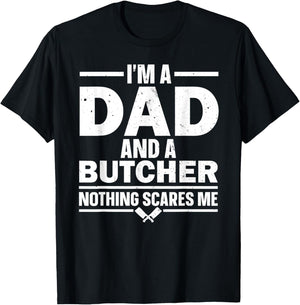 Funny Butcher Art Dad Meat Cutter Butchery Butcher T-Shirt - T-Shirt | Black