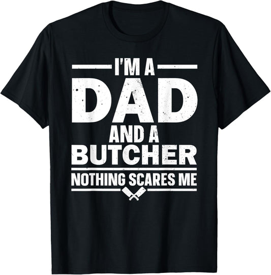 Funny Butcher Art Dad Meat Cutter Butchery Butcher T-Shirt - T-Shirt | Black
