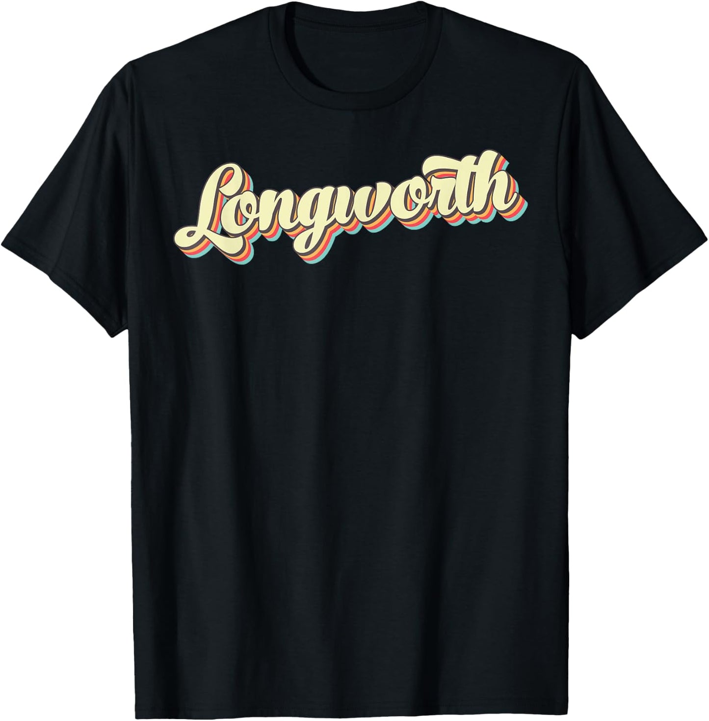 Longworth Retro Art Baseball Font Vintage T-Shirt - T-Shirt | Black