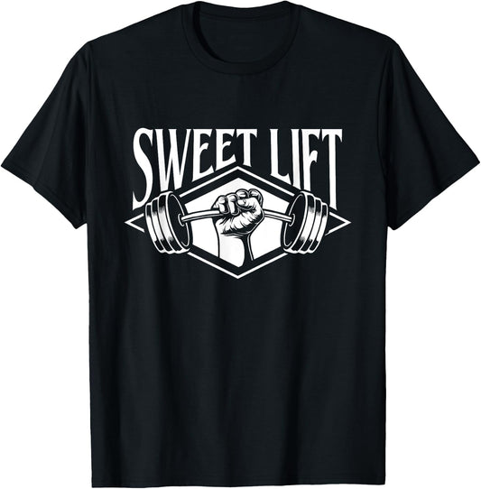 Funny Gym Shirts Sweet Lift - Workout Gym Weightlifting Bodybuilding , Small, Black T-Shirt - T-Shirt | Black