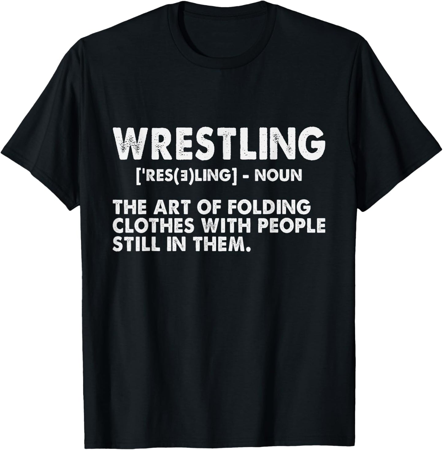 Funny Wrestling Definition Art Women Kids Wrestler T-Shirt - T-Shirt | Black
