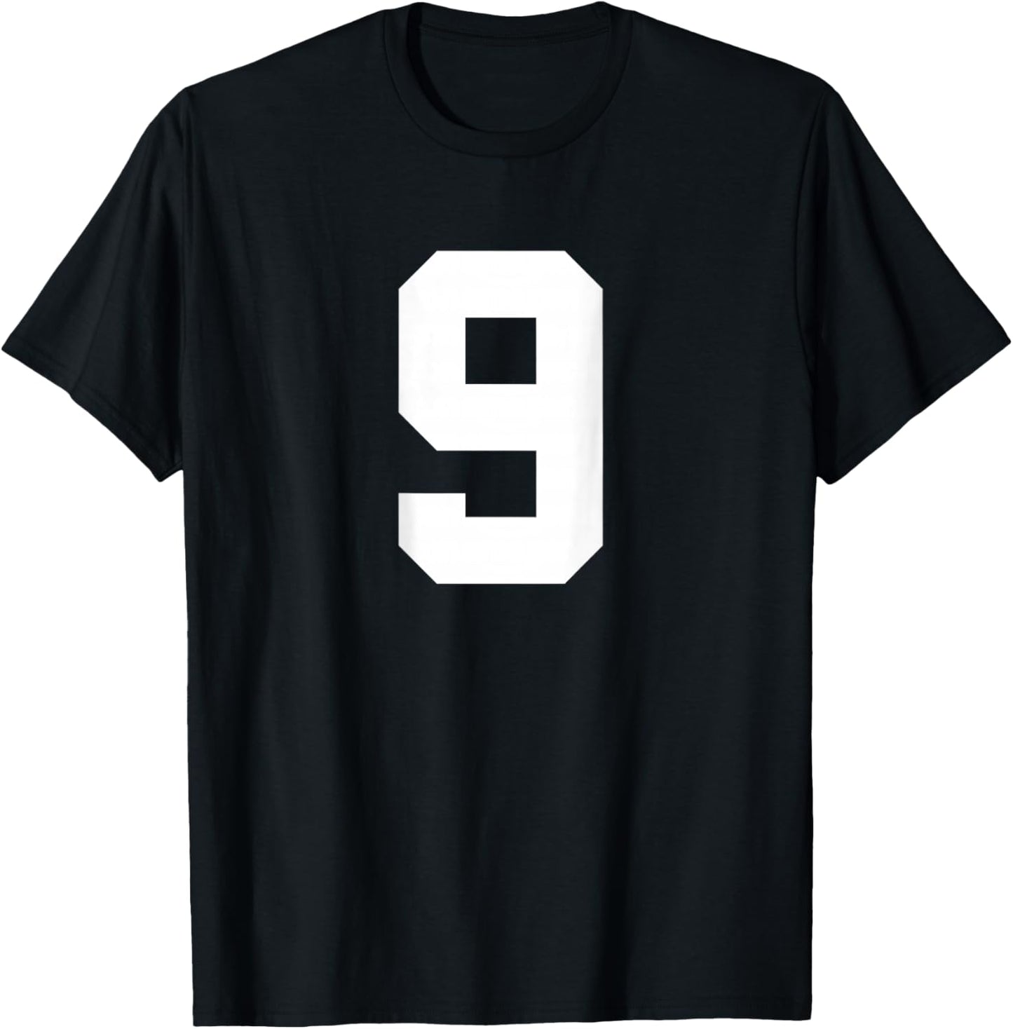 Number 9 (on Back) Sports Team Jersey Number T-Shirt - T-Shirt | Black