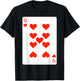 9 Nine Of Hearts Playing Cards Shirt Easy Halloween Costume T-Shirt - T-Shirt | Black