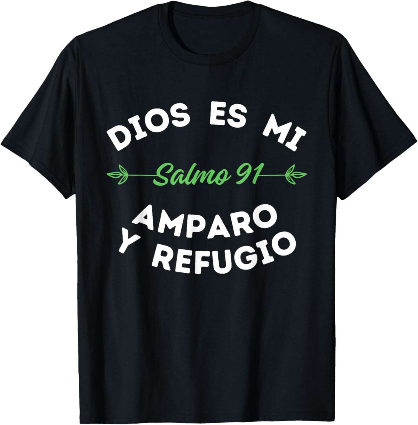 Psalms 91 or Salmo 91, Christian Bible Verses in Spanish T-Shirt - T-Shirt | Black