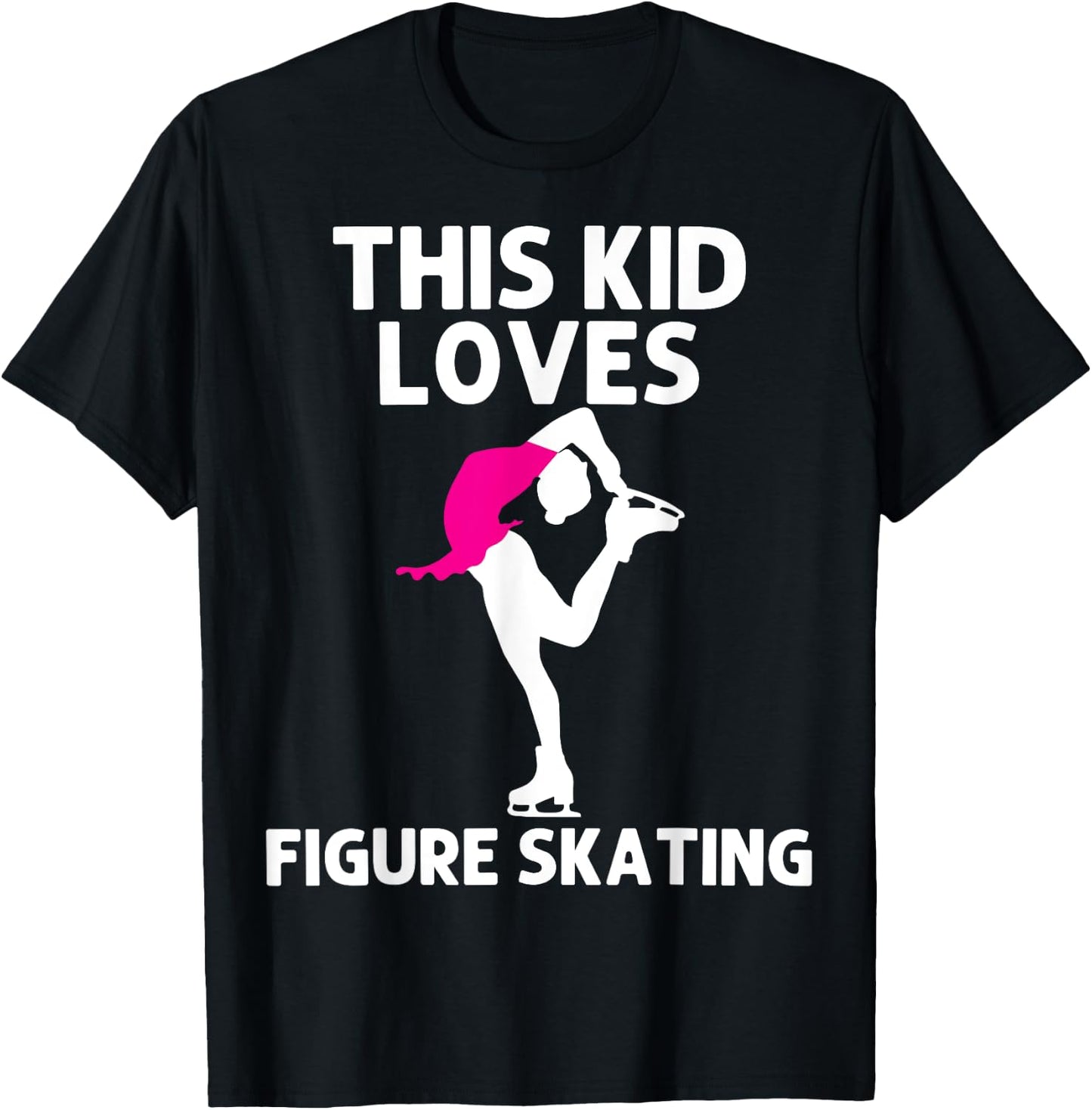 Cool Figure Skating For Figure Ice Skater Kids Boys Girls T-Shirt - T-Shirt | Black