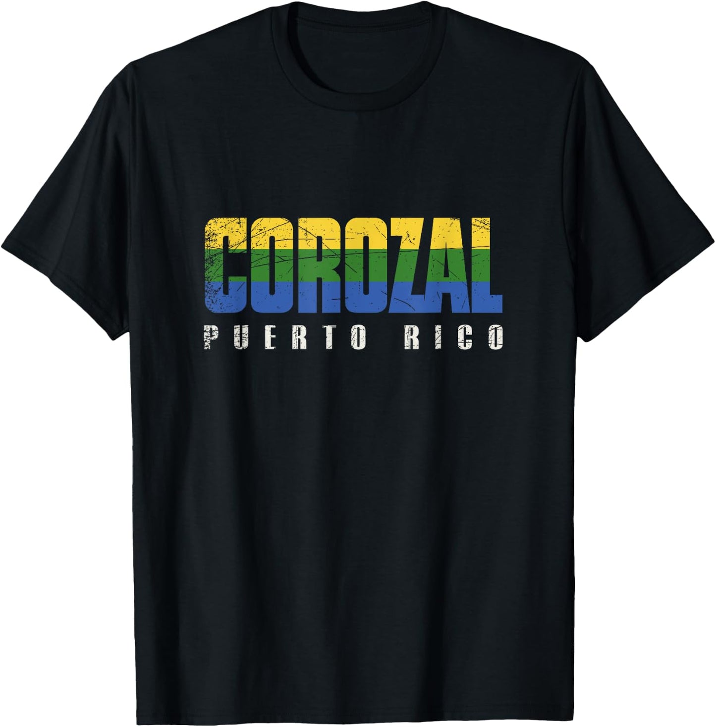 Corozal City in Puerto Rico, Corozal Flag T-Shirt - T-Shirt | Black