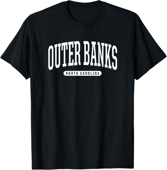 College Style Outer Banks North Carolina Souvenir Gift T-Shirt - T-Shirt | Black