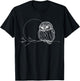 Line Art Bird & Ornithologist Northern Pygmy-Owl T-Shirt - T-Shirt | Black