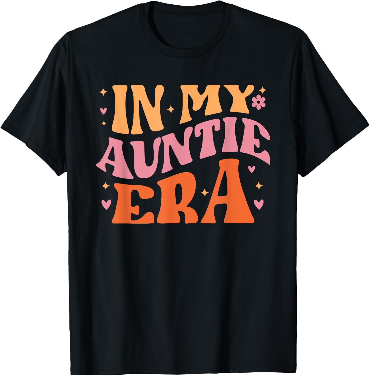 In My Auntie Era for Cute Aunt Life Retro Groovy Mothers Day T-Shirt - T-Shirt | Black