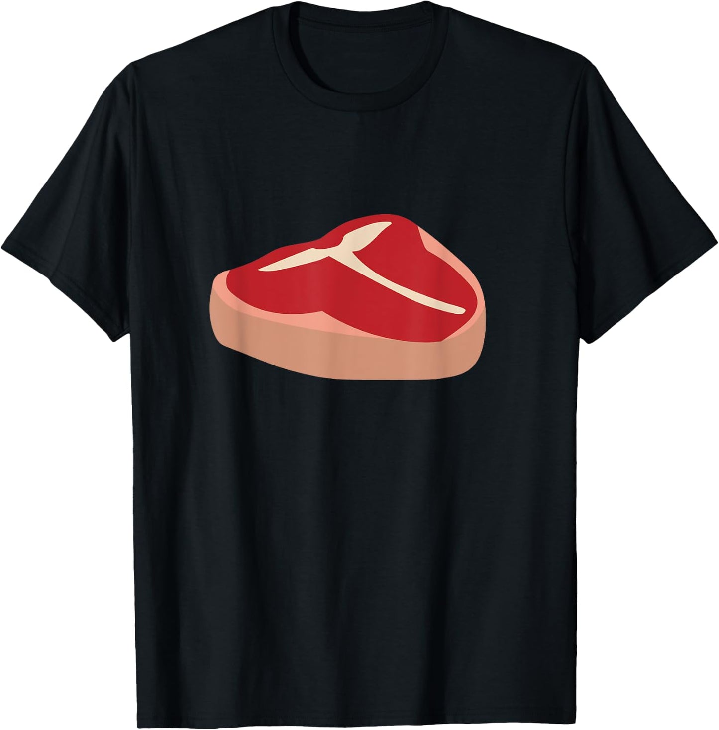 T-Bone Steak Funny Random Piece of Meat T-Shirt - T-Shirt | Black