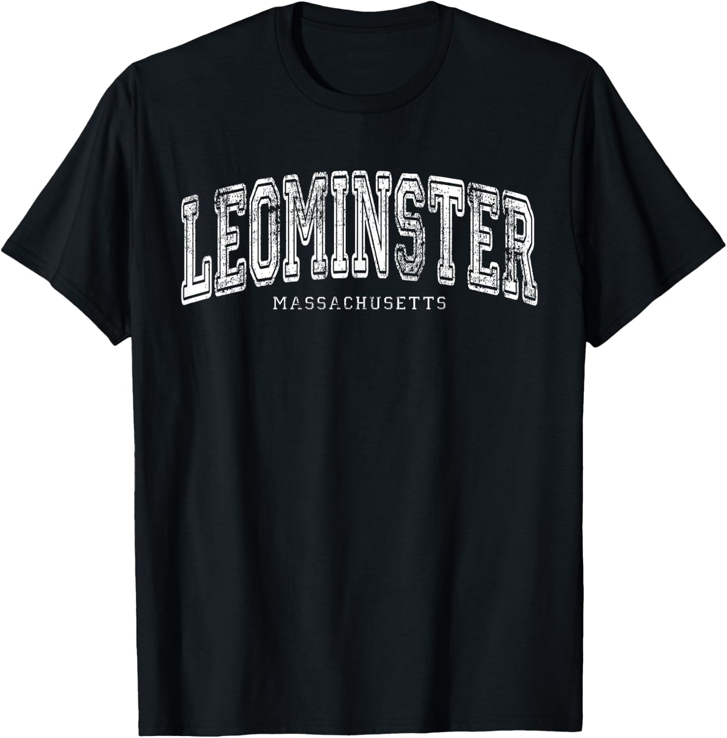 Leominster Massachusetts Vintage Retro US City State Travel T-Shirt - T-Shirt | Black