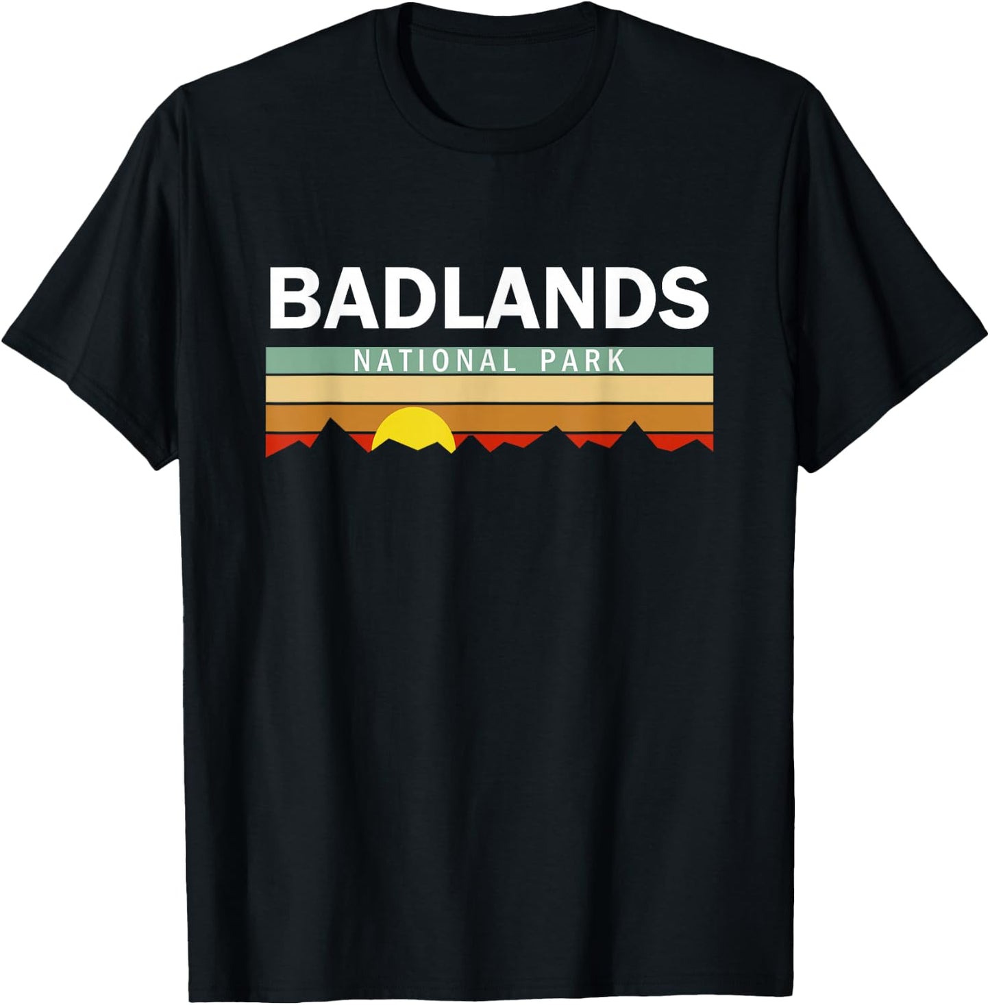 Retro Vintage Badlands National Park T-Shirt - T-Shirt | Black