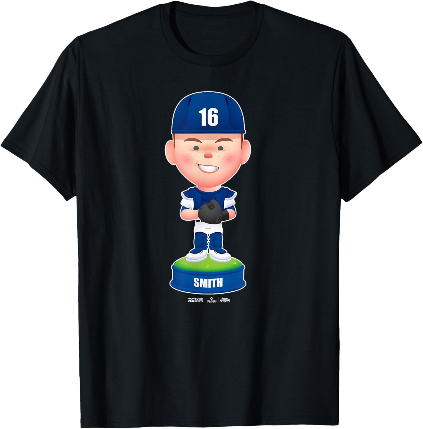 Will Smith Los Angeles Baseball Bobblehead MLBPA T-Shirt - T-Shirt | Black