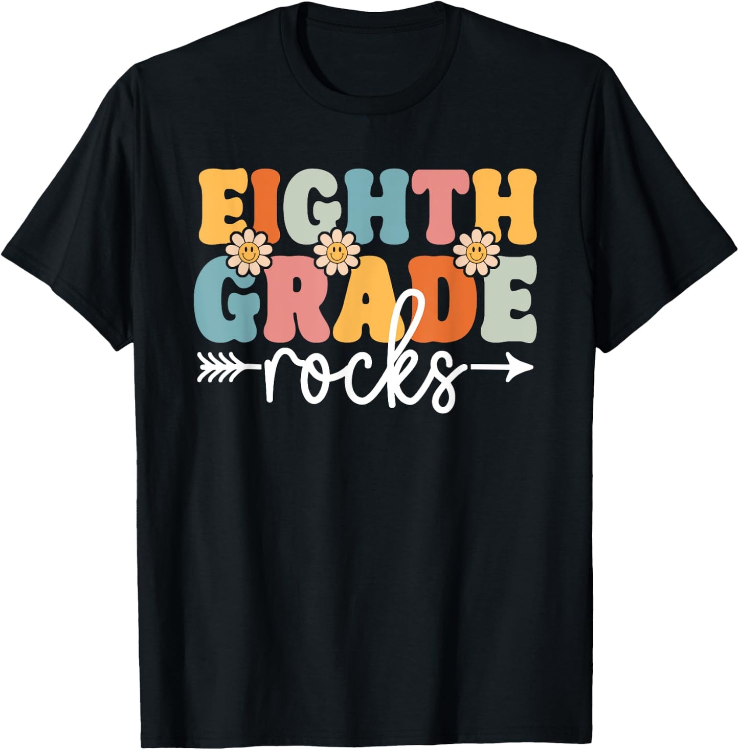 Eighth Grade Rocks Back To School Teachers Students Men Women Kids T-Shirt - T-Shirt | Black