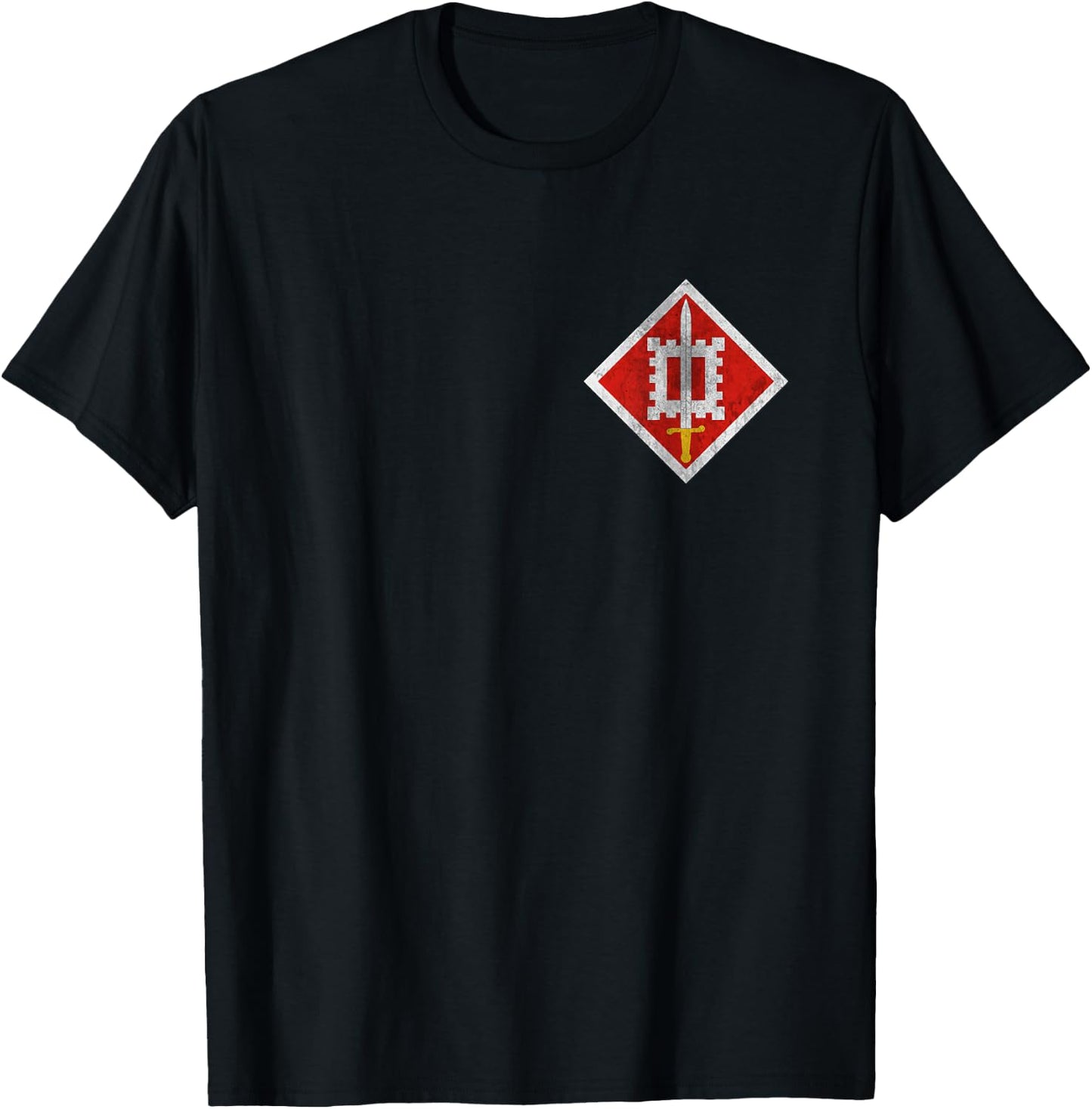 18th Engineer Brigade Distressed Logo Military Veteran Xmas T-Shirt - T-Shirt | Black