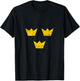 Sweden Crowns Swedish Flag Sverige Pride Vintage Souvenir T-Shirt - T-Shirt | Black