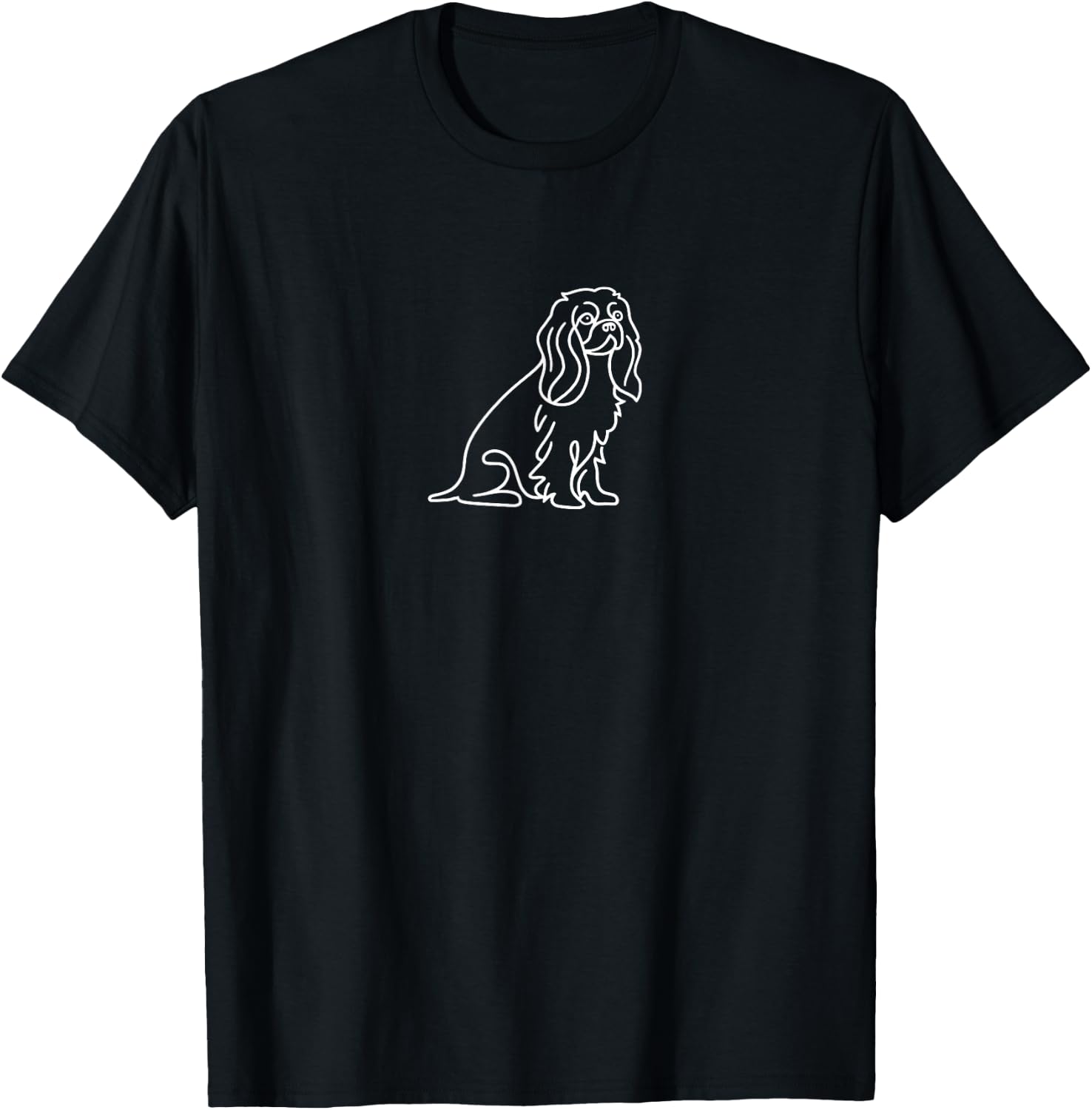 Cavalier King Charles Spaniel - Minimalist Dog Lover T-Shirt - T-Shirt | Black