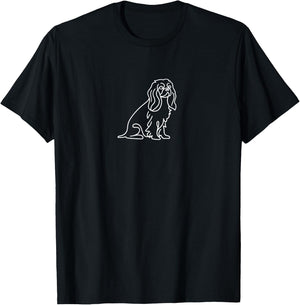 Cavalier King Charles Spaniel - Minimalist Dog Lover T-Shirt - T-Shirt | Black