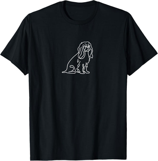 Cavalier King Charles Spaniel - Minimalist Dog Lover T-Shirt - T-Shirt | Black