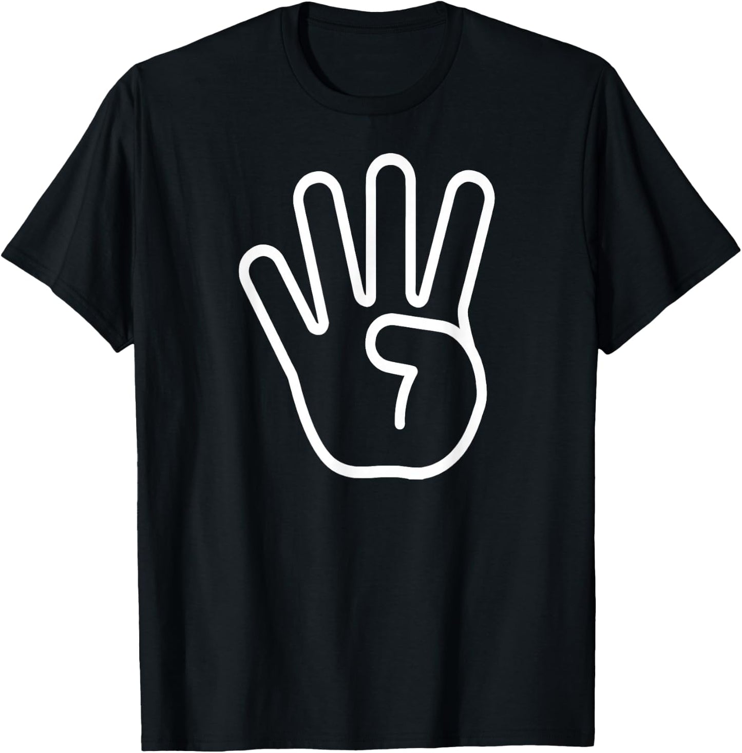 Kids 4th Birthday Fingers Four Years Old Boys Girls T-Shirt - T-Shirt | Black