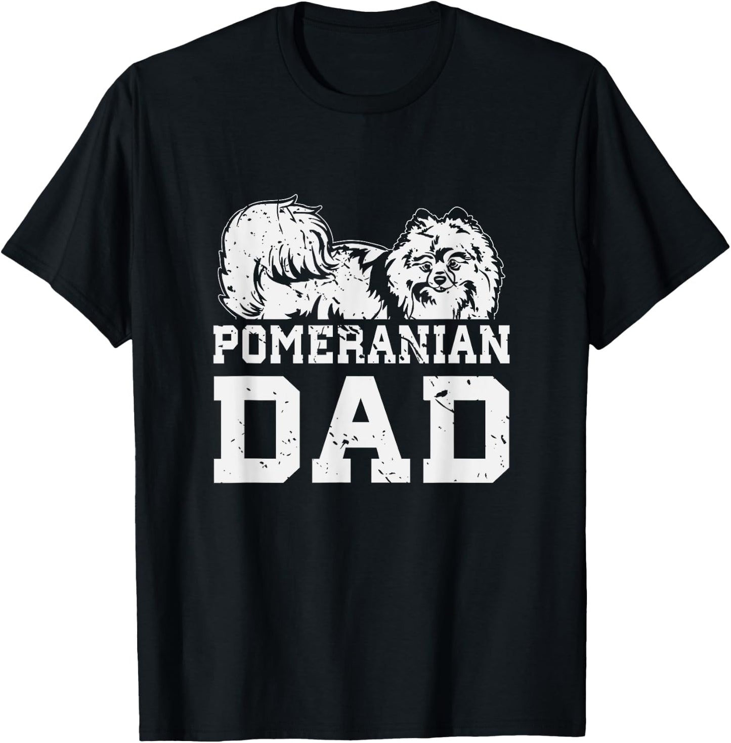 Dog Breed Funny Fathers Day Gift Pomeranian T-Shirt - T-Shirt | Black