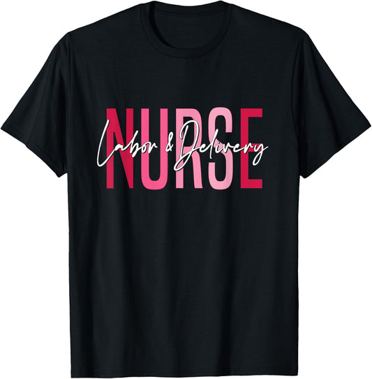 Labor and Delivery Nurse Vintage LD Nurse Appreciation Day T-Shirt - T-Shirt | Black