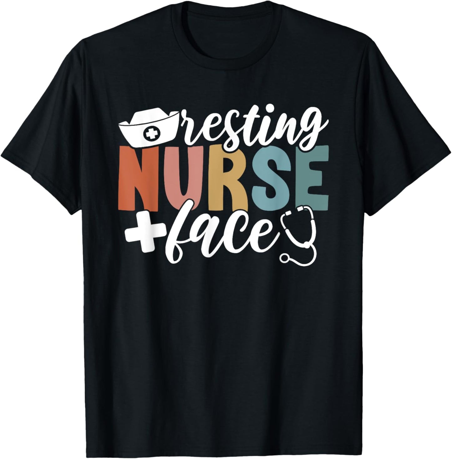 Resting Nurse Face - Black, Small, -Adults, Short Sleeve, , Nurse Theme, Classic Fit T-Shirt - T-Shirt | Black