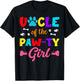 Uncle Of The Paw-ty Girl Dog Family Matching Party T-Shirt - T-Shirt | Black