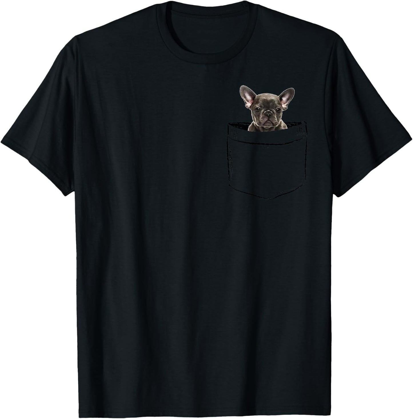 DBA-Art French Bulldog Puppy Costumes Cute Pocket Frenchie, Boy Girl Funny T-Shirt - T-Shirt | Black