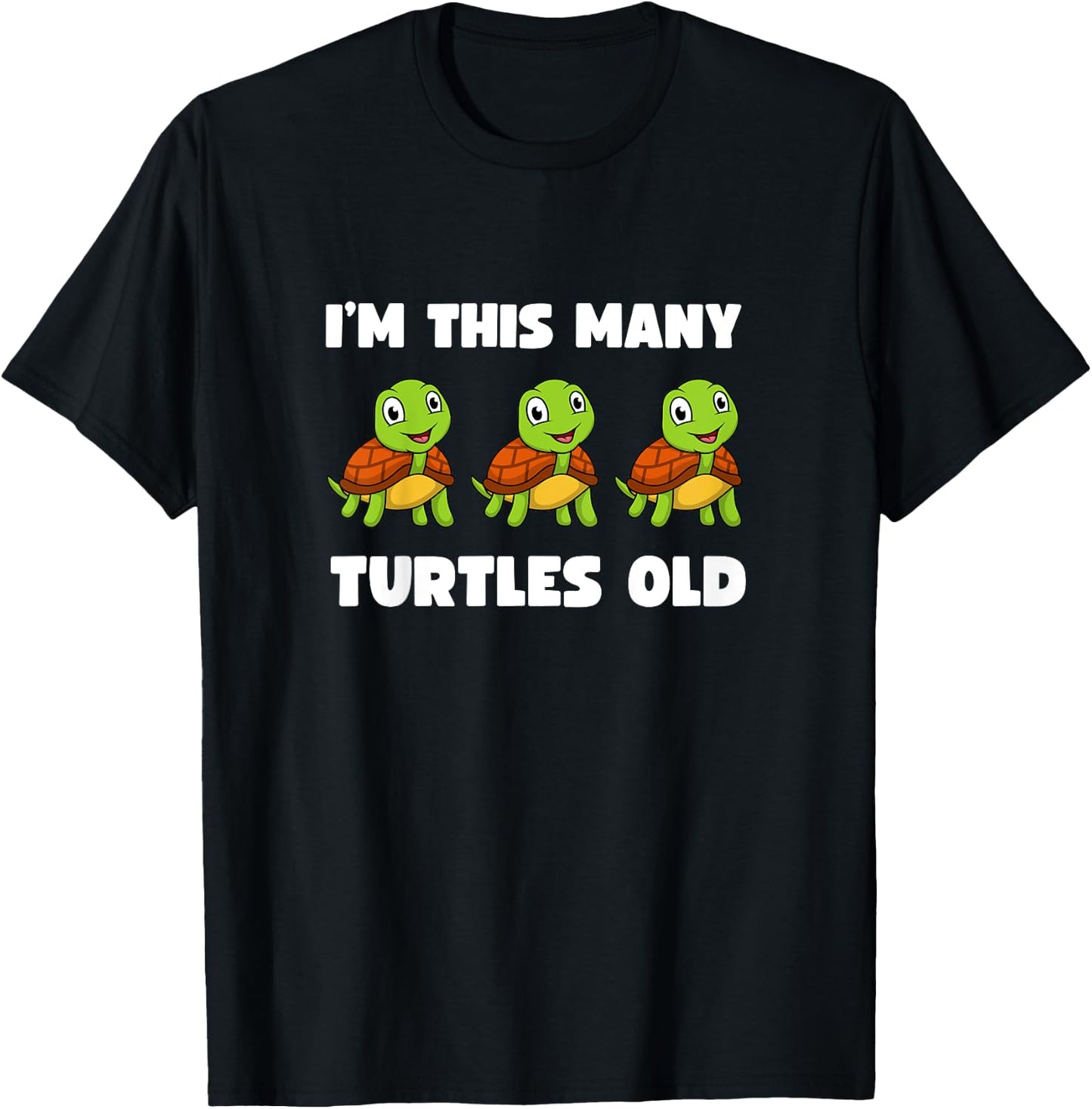 Kids I'm This Many Turtles Old - Tortoise 3rd Birthday 3 Years T-Shirt - T-Shirt | Black