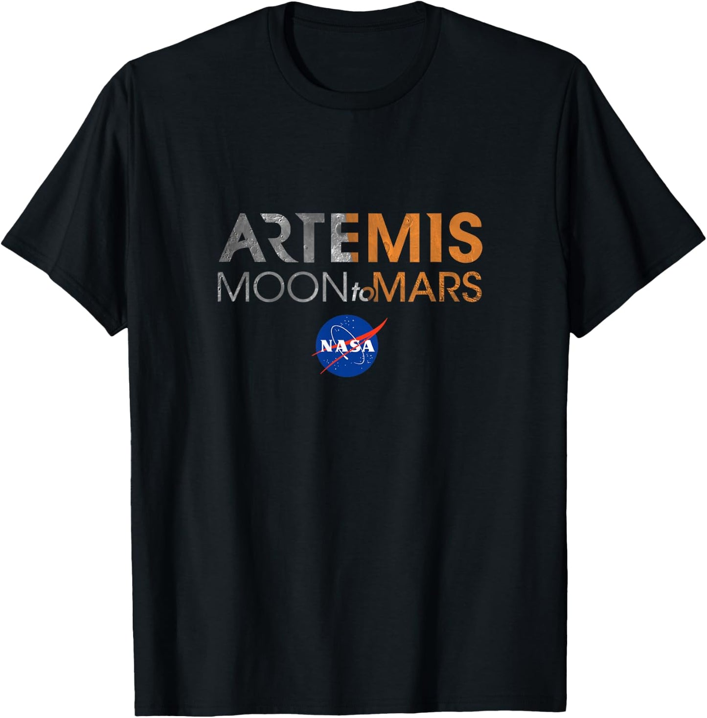 NASA Approved Artemis Moon To Mars Space Officially Licensed T-Shirt - T-Shirt | Black